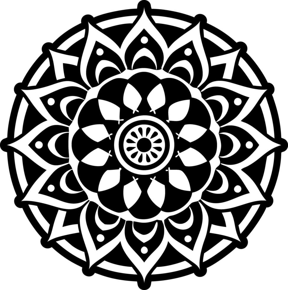 Solid icon depicting sanga mandala vector