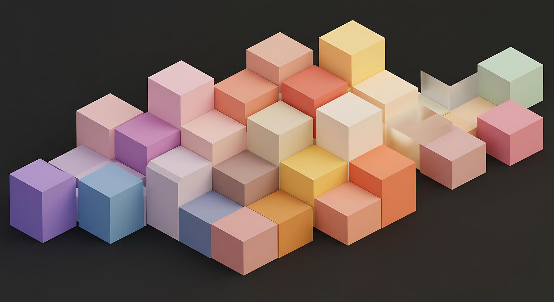 A 3d model of colorful cubes photo