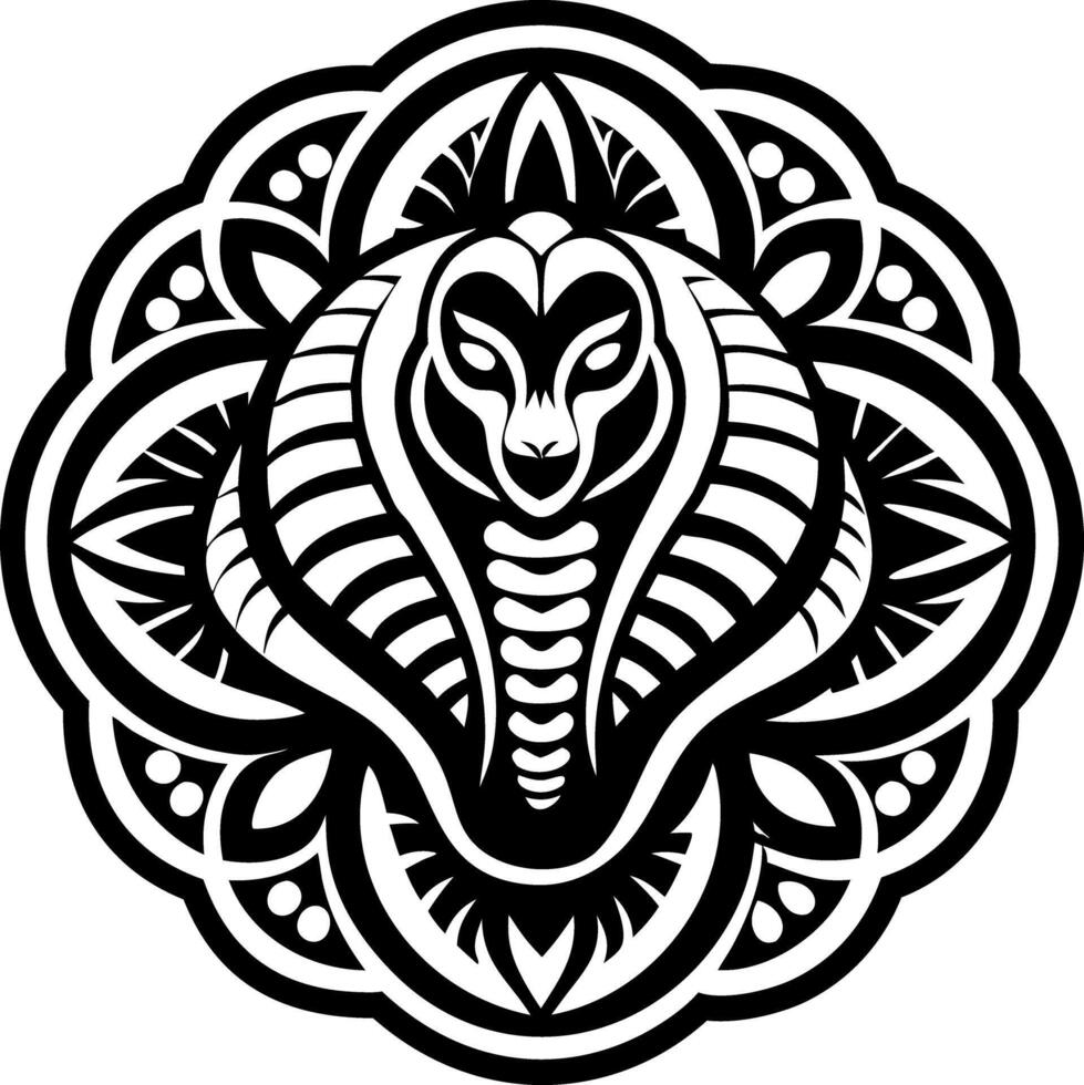 A glyph style icon depicting cobra tattoo vector