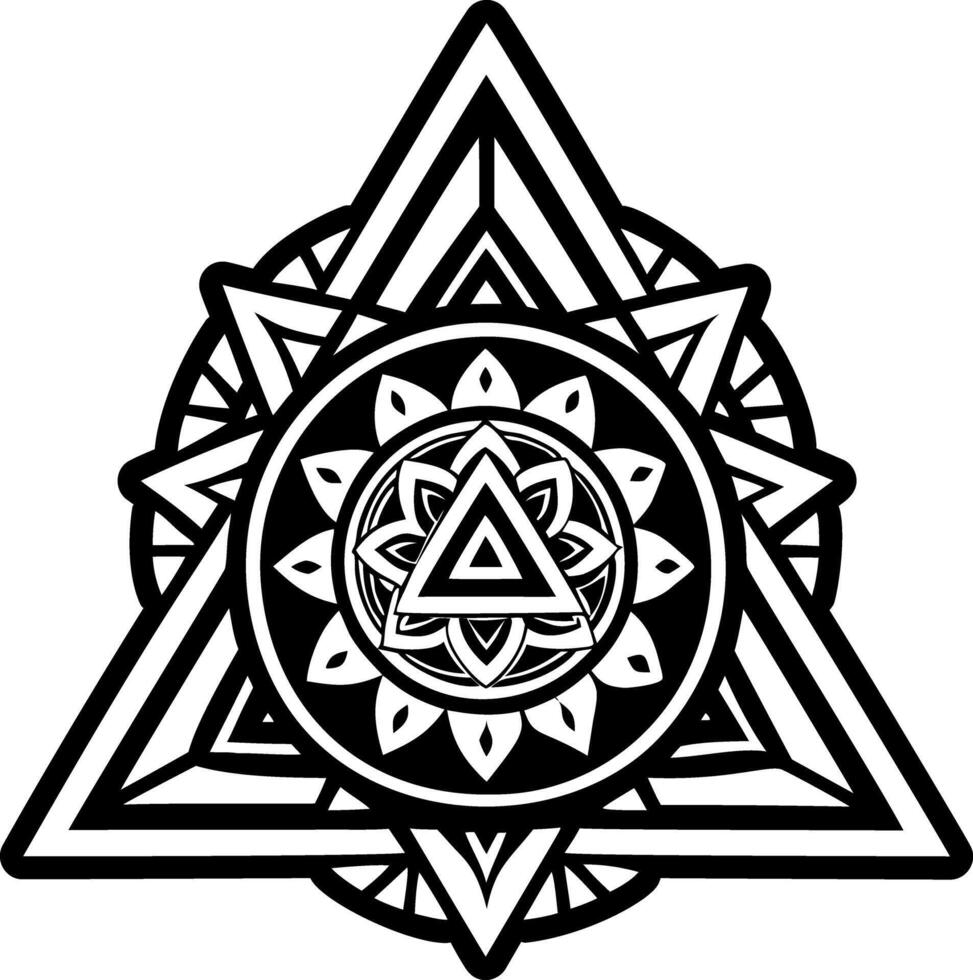 A glyph style icon of pyram sacred shape vector