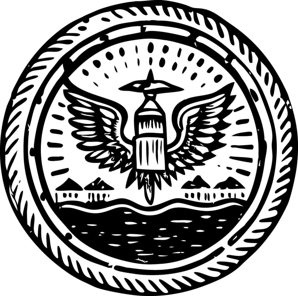 A sketchy style illustration of a company seal vector