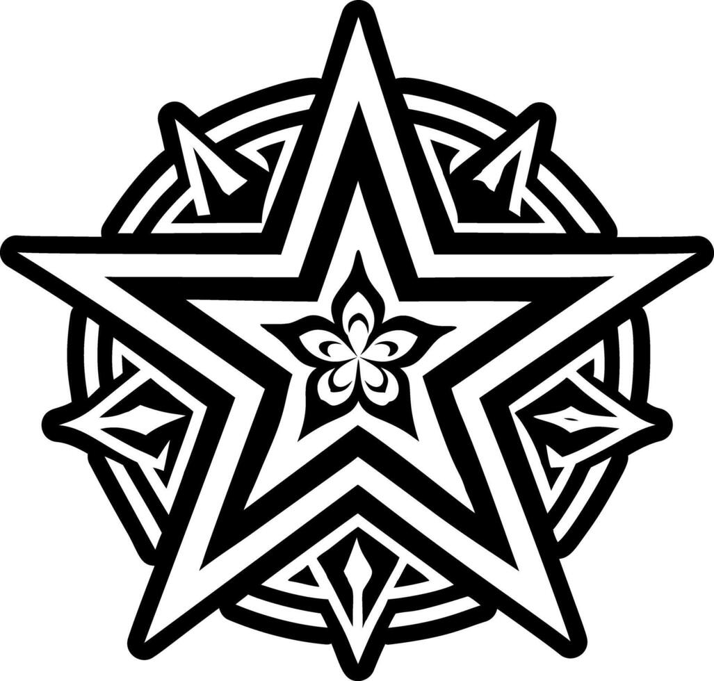 A solid style icon of star tattoo symbol vector