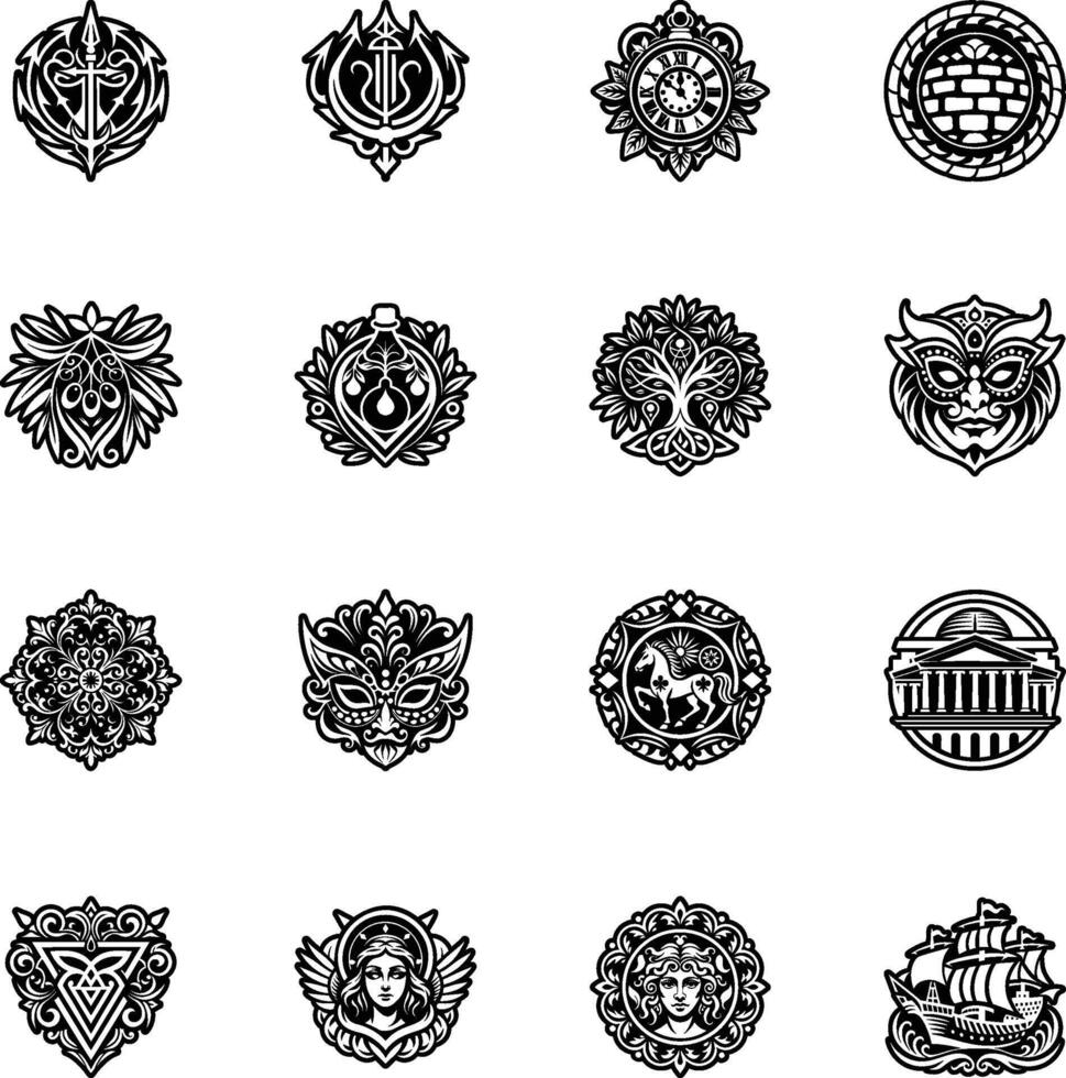 Set of emblems and badges vector