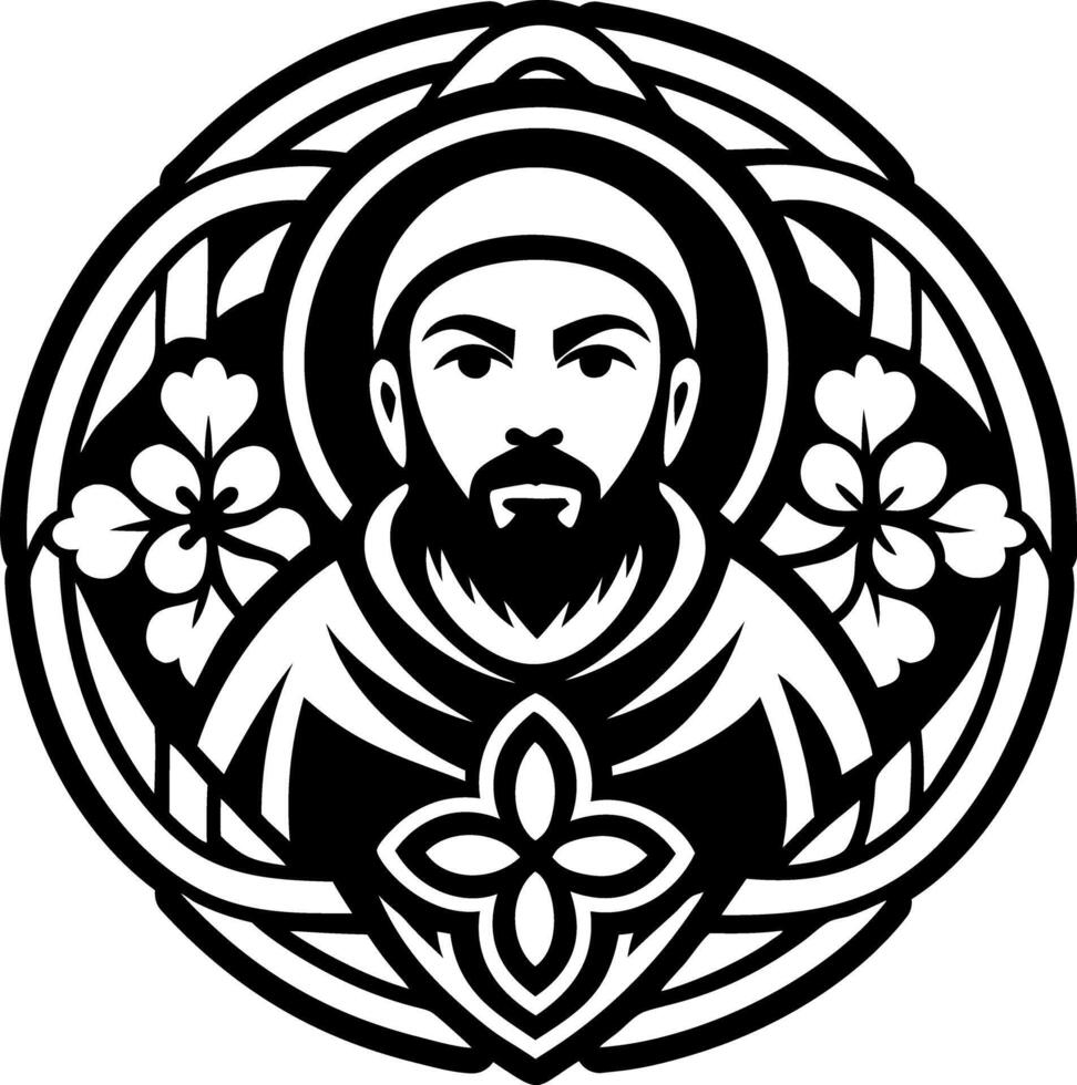 A filled style icon of saint tattoo vector
