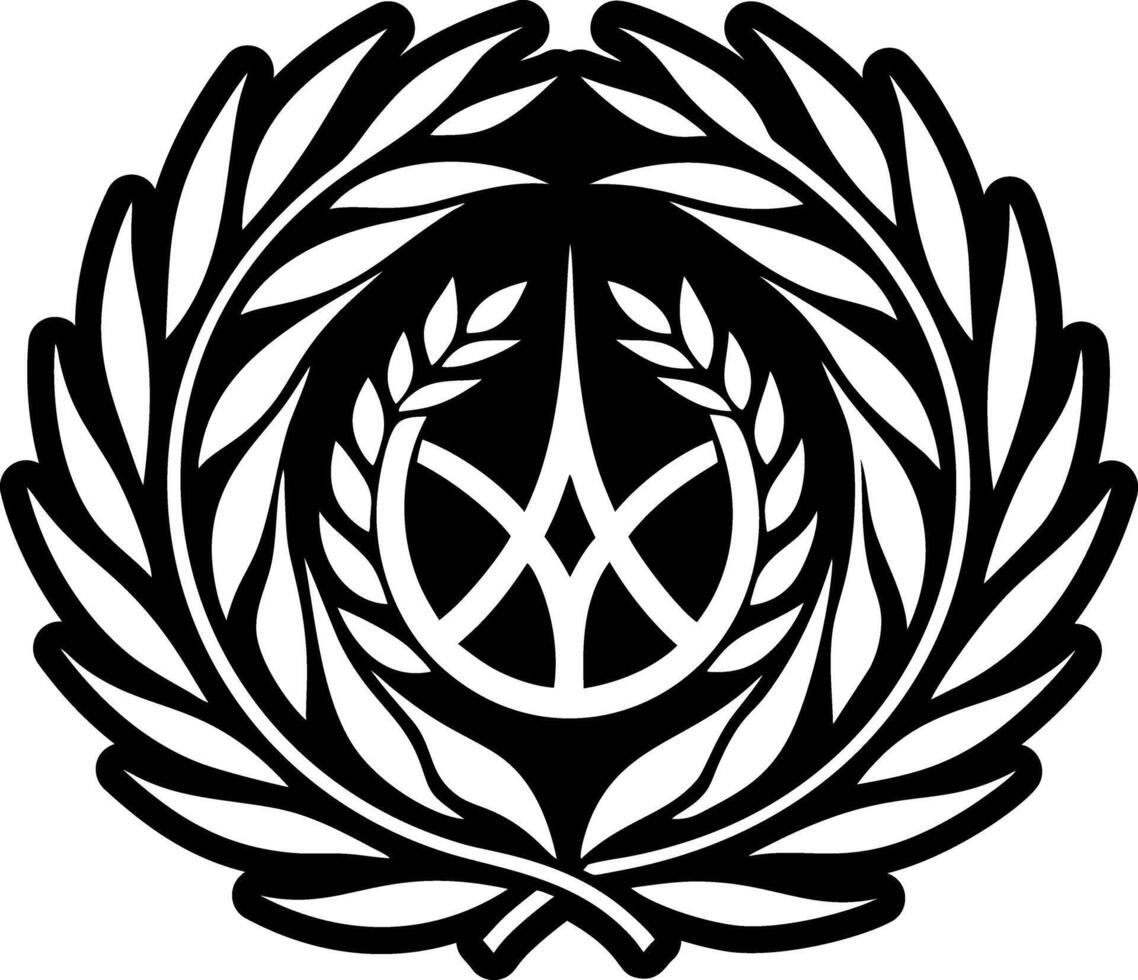 A filled style icon depicting wreath tattoo vector