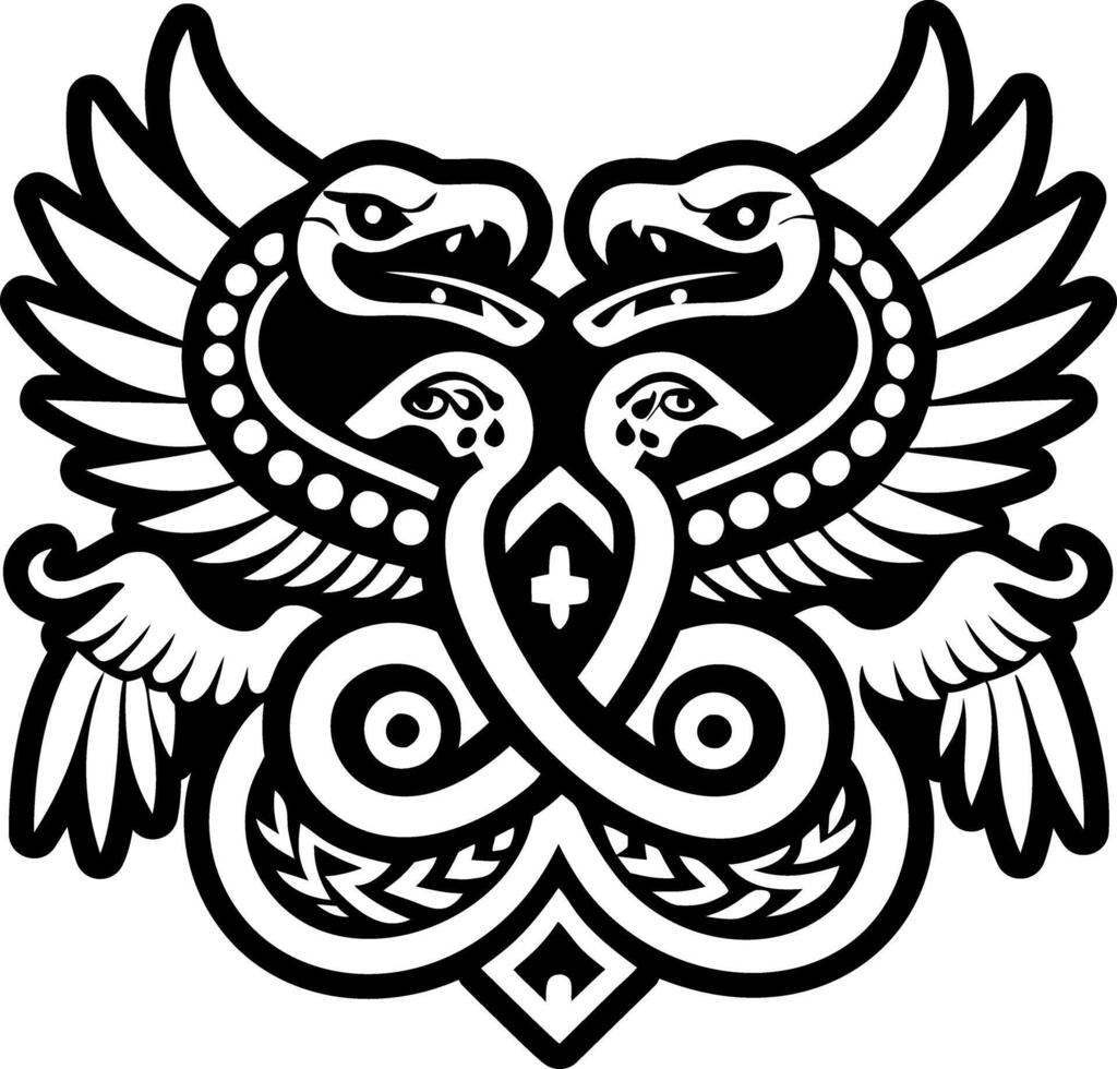 A celtic tattoo design with two birds vector