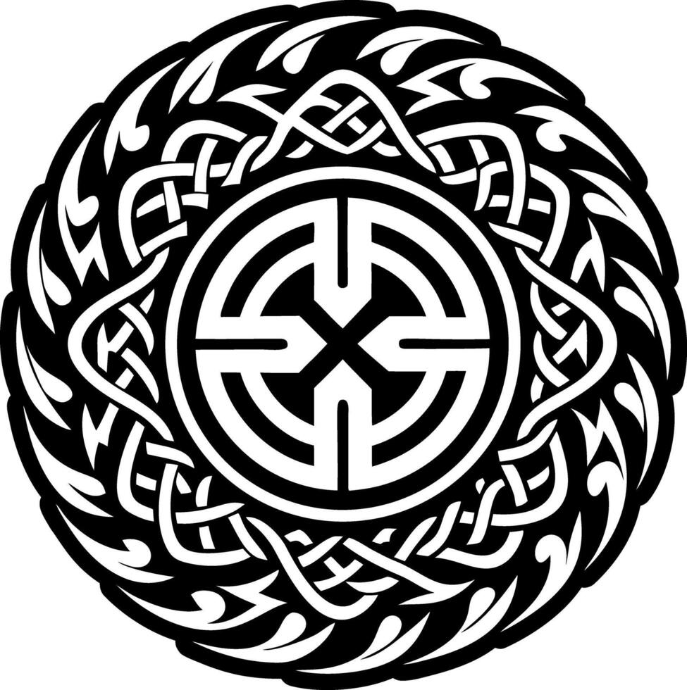 A solid style icon of roman mosaic tattoo vector