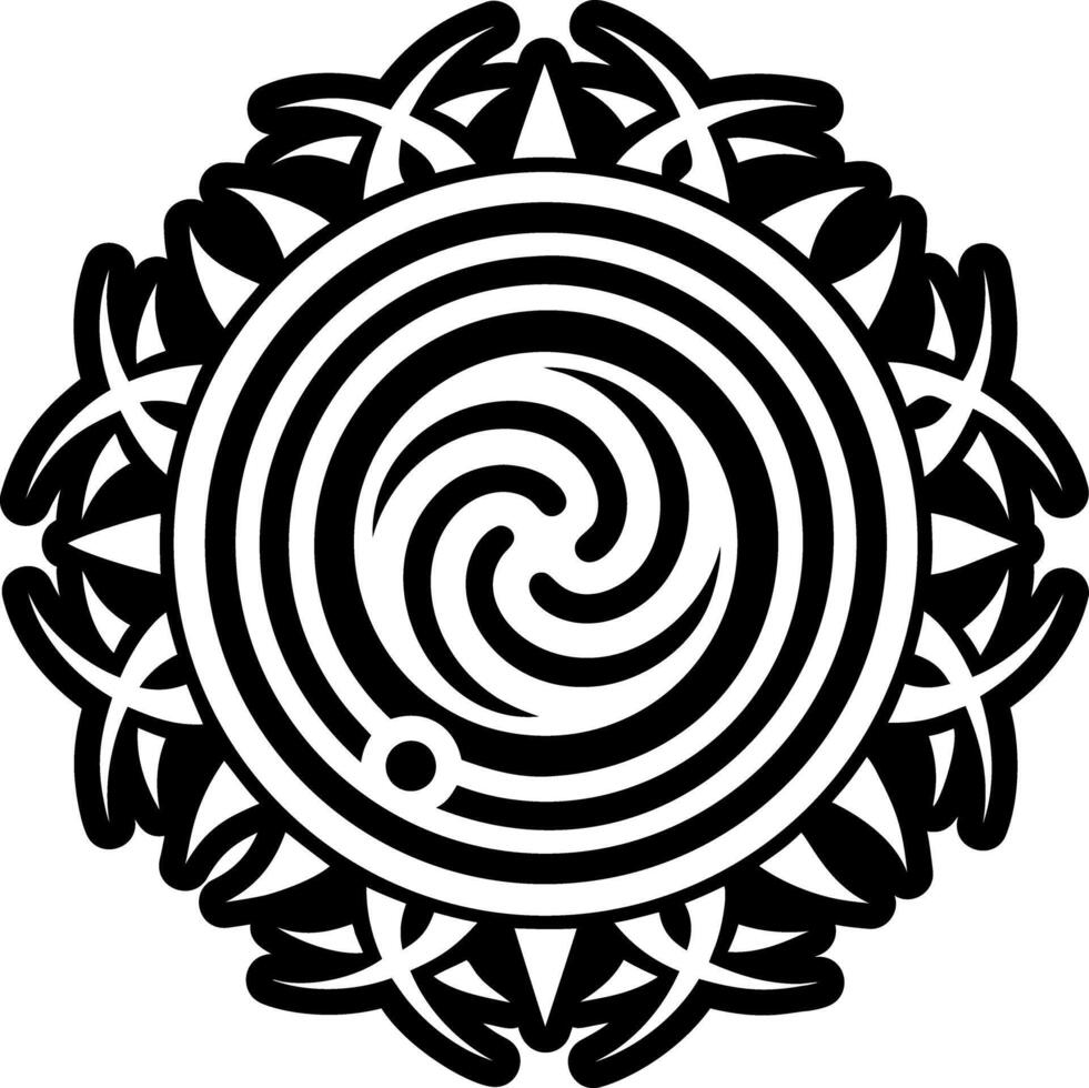 A solid icon depicting twirl tattoo vector