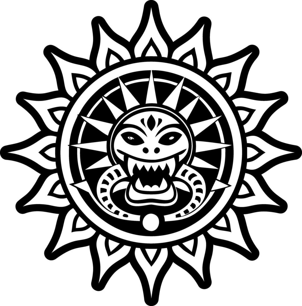 Solid style icon showing serpent tattoo vector
