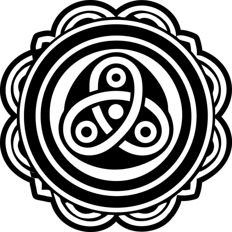 Solid style icon showing triskelion tattoo vector