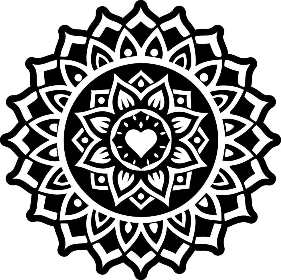A glyph style icon of love mandala vector