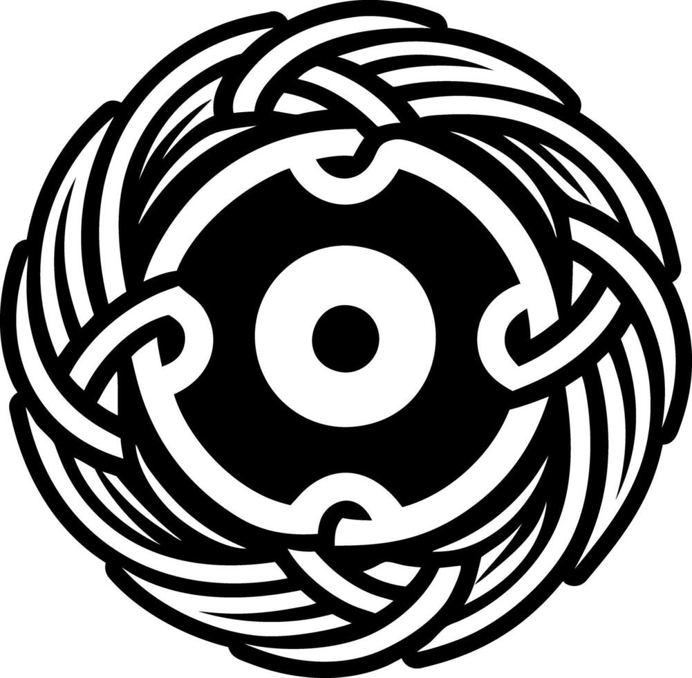 A solid style icon of sacred swirl tattoo vector