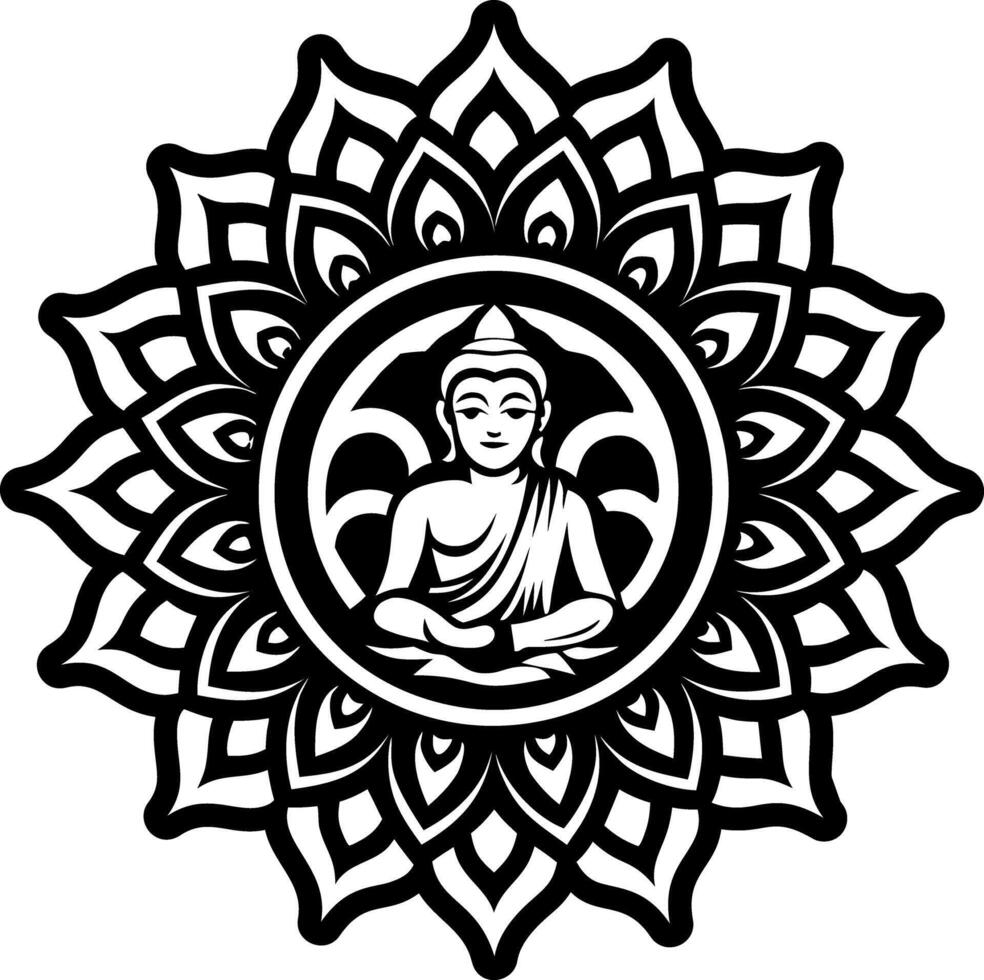A glyph style icon of buddhist spiritual symbol vector