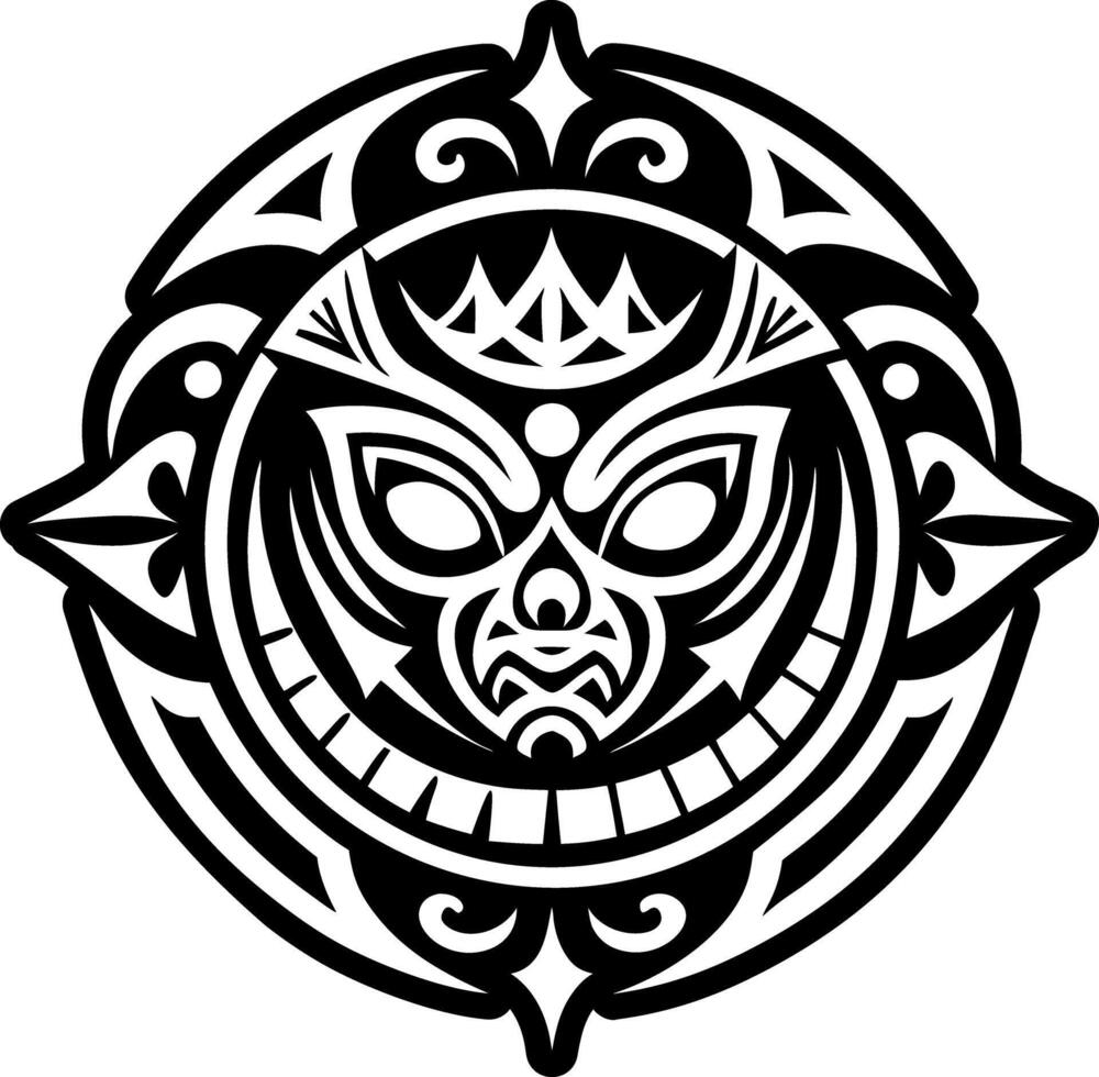 Warrior tattoo icon in solid style vector