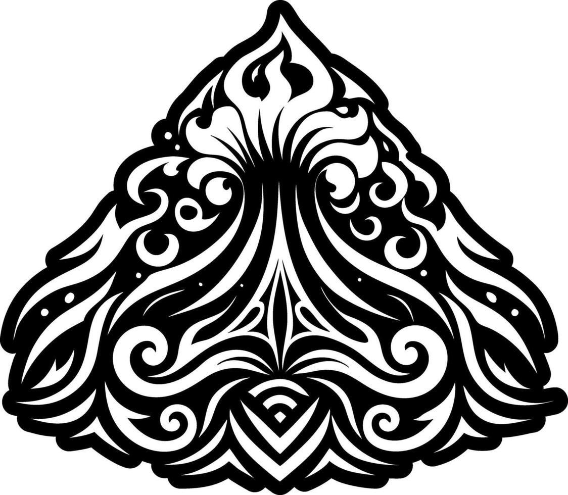 A glyph style icon of lava mountain vector