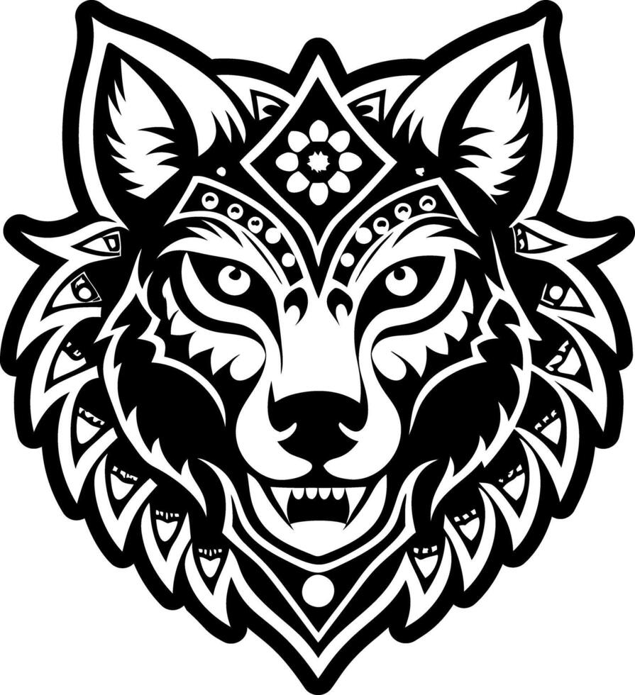 A glyph style icon of wolf symbol vector