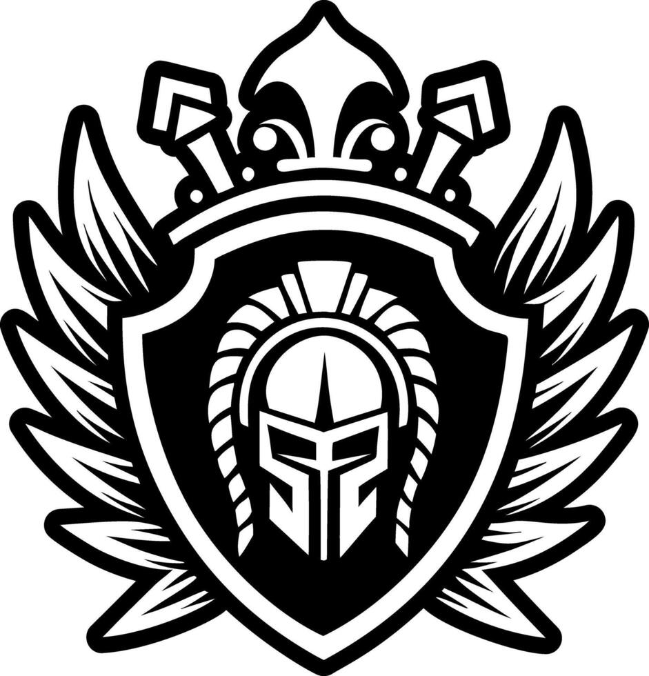 A filled style icon of soldier shield tattoo vector