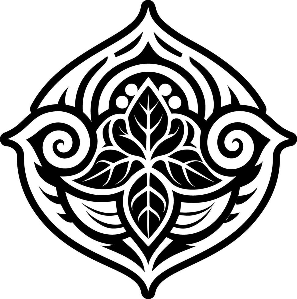 A tribal design with a leaf in the center vector