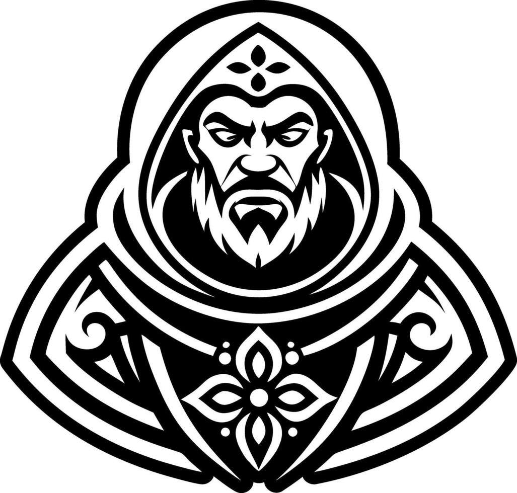 A solid style icon of italian monk vector