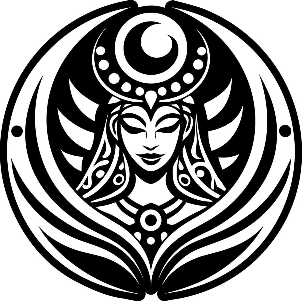 A hina goddess icon in solid style vector