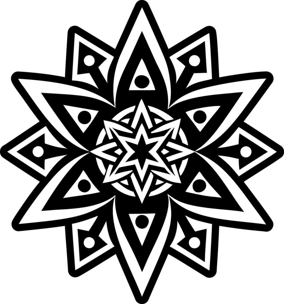 A solid style icon of mesopotamian tattoo vector