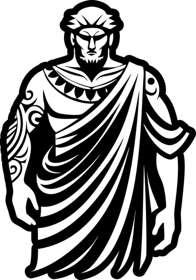 A solid style icon depicting toga costume vector