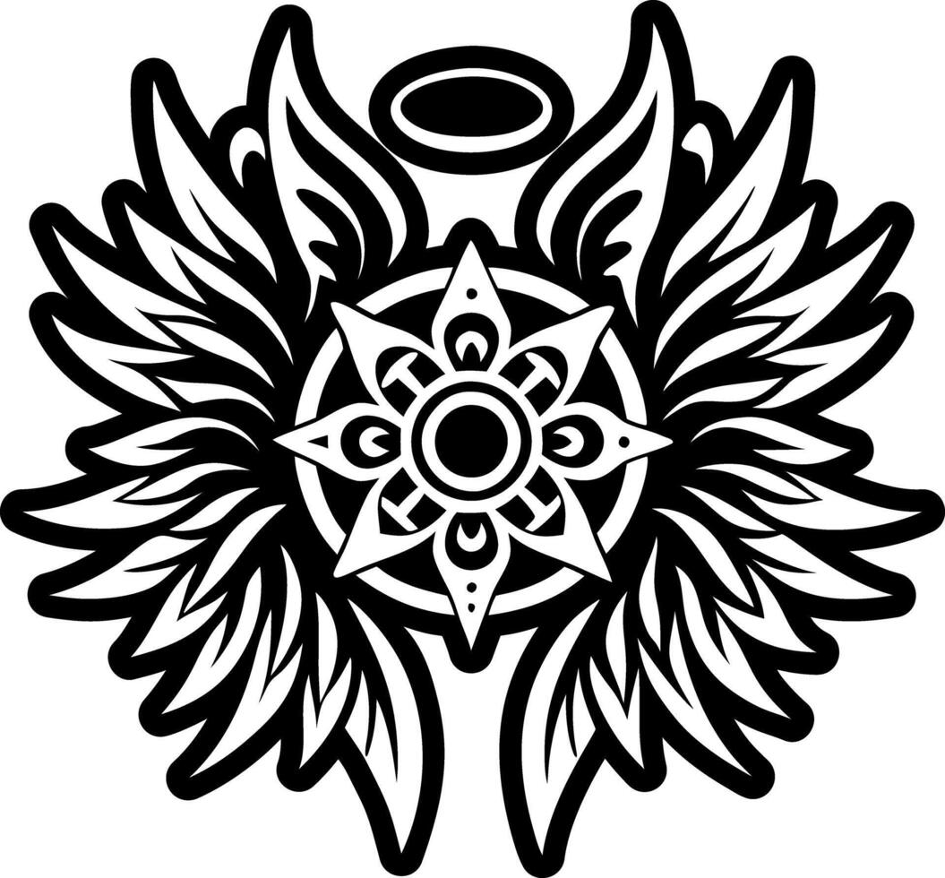 An icon of angel wings designed in glyph style vector