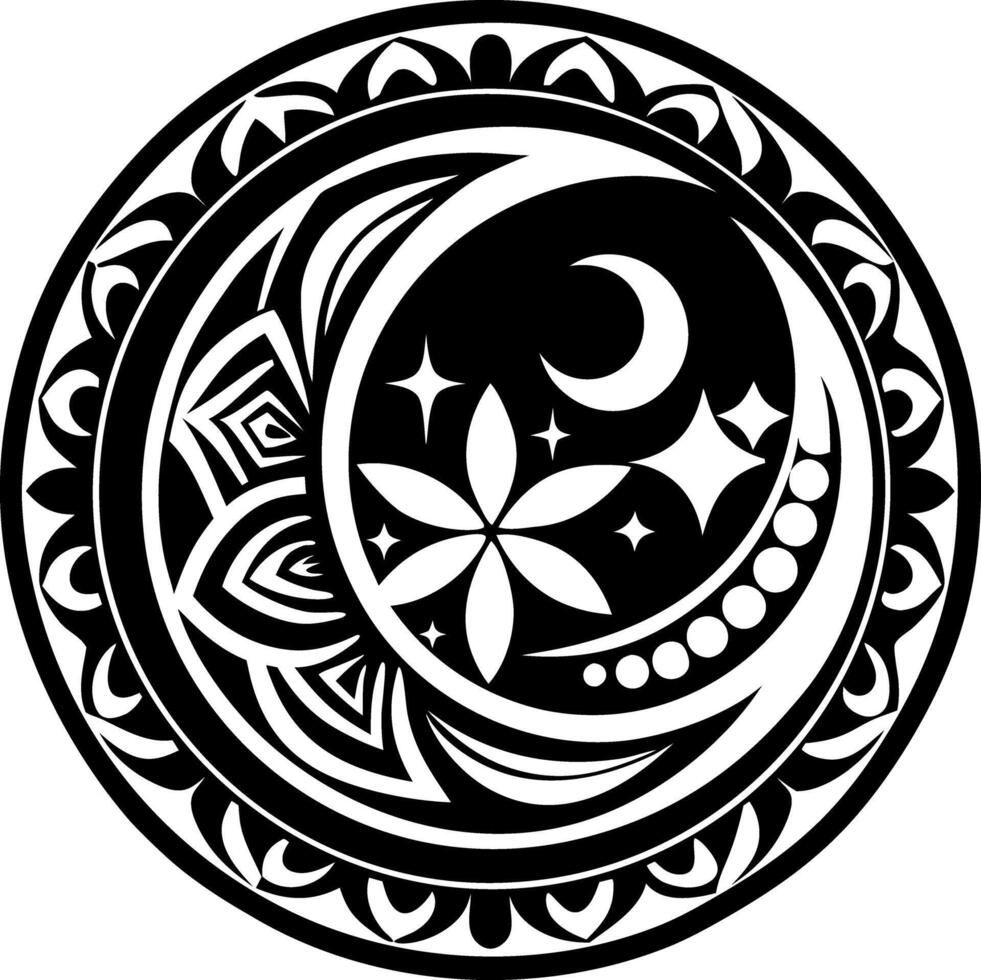 A glyph style icon of crescent vector