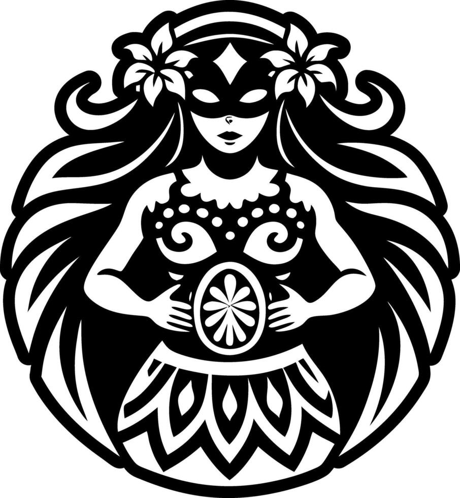 A hawaii dancer icon in filled style vector