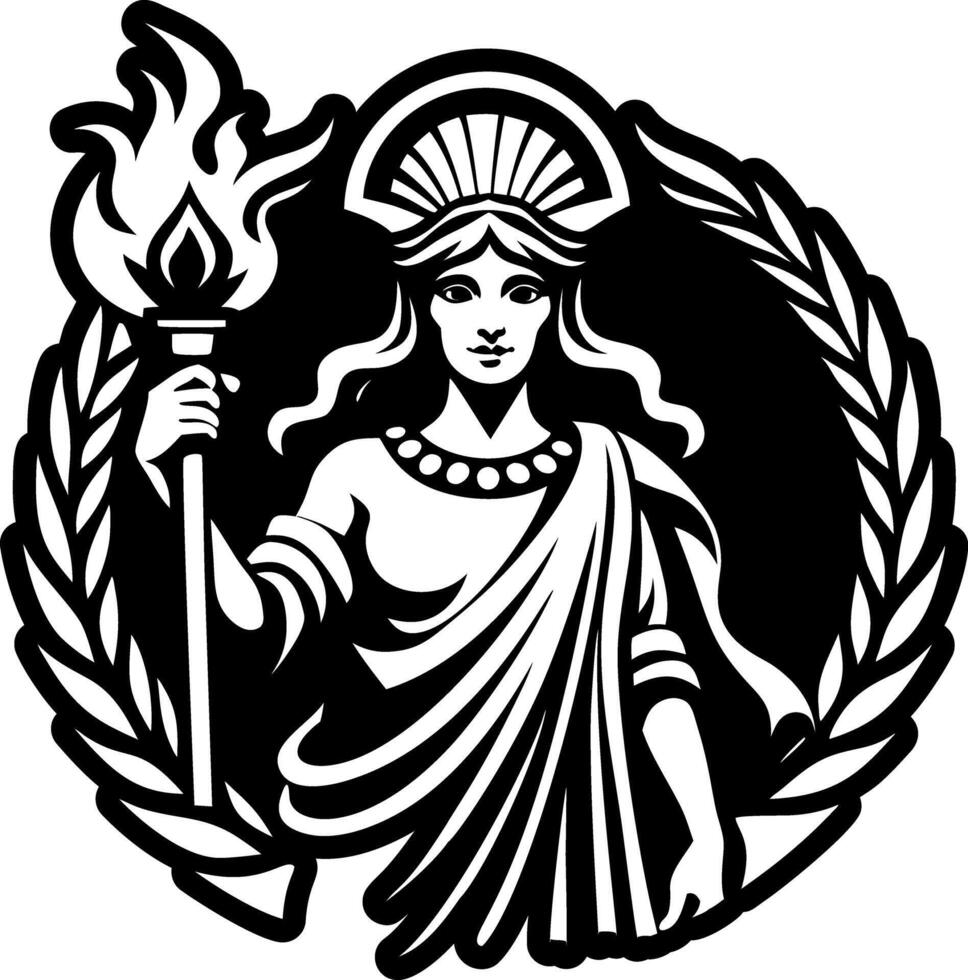 A glyph style icon of wisdom torch vector