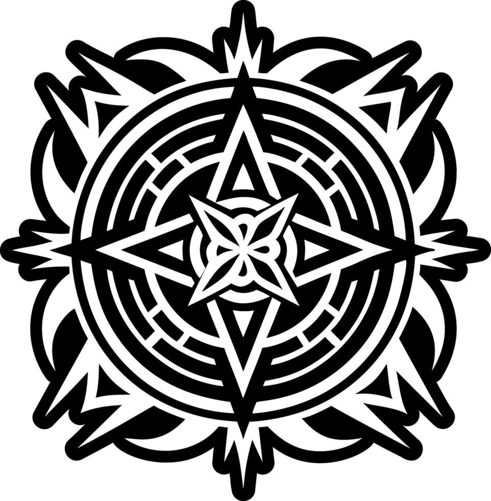 A filled icon showing celestial symbol tattoo vector