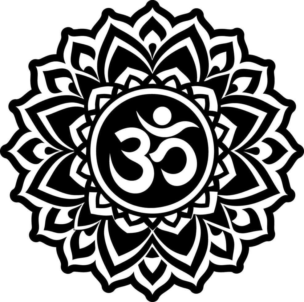 Solid icon depicting om spiritual mantra vector