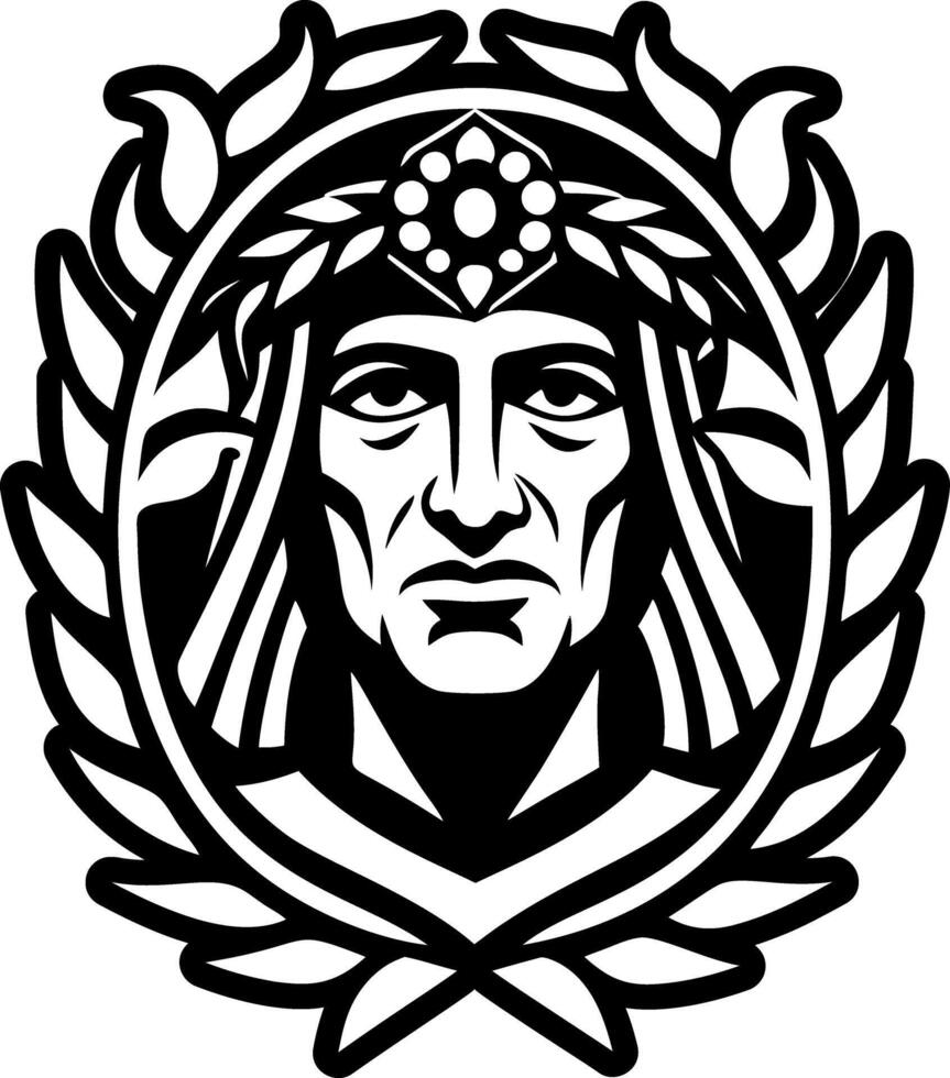 A glyph style icon of dante alighieri tattoo vector