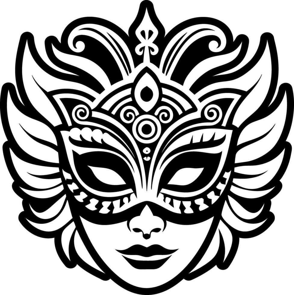 A glyph style icon of venetian mask vector