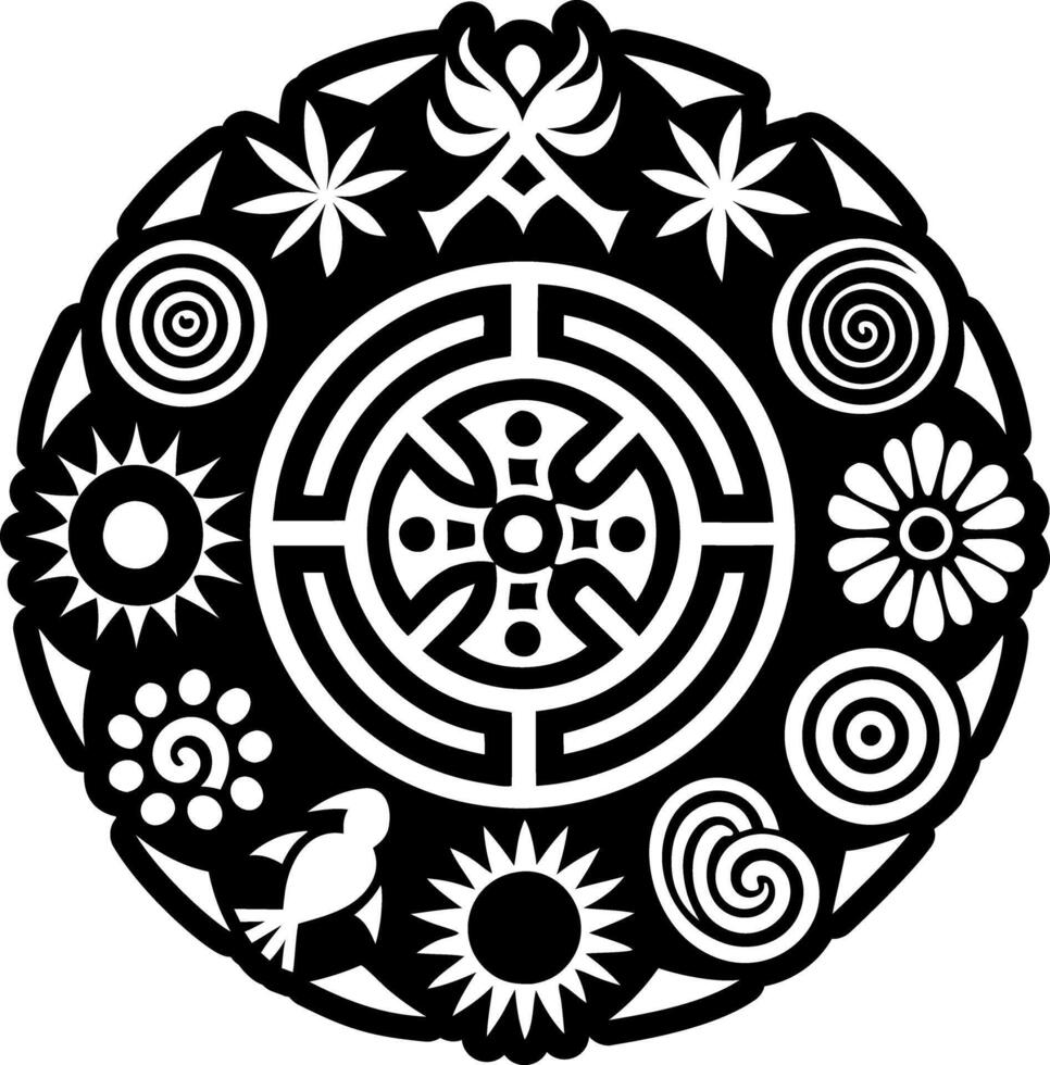 A solid style icon of petroglyph symbol vector