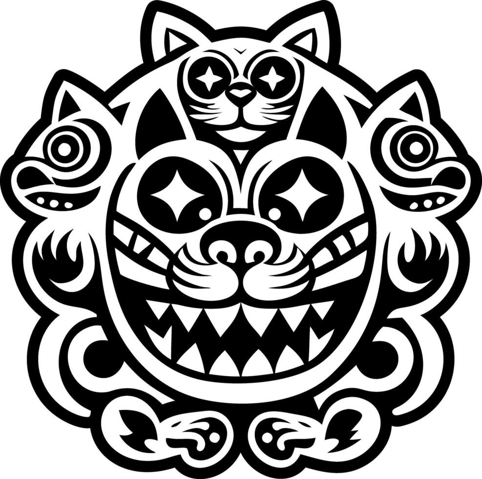 A solid style icon of tezcatlipocas vector
