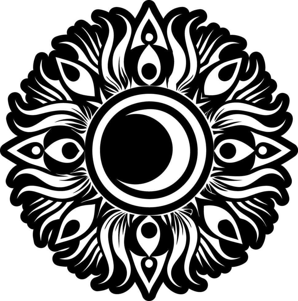 A solid style icon of eclipse vector