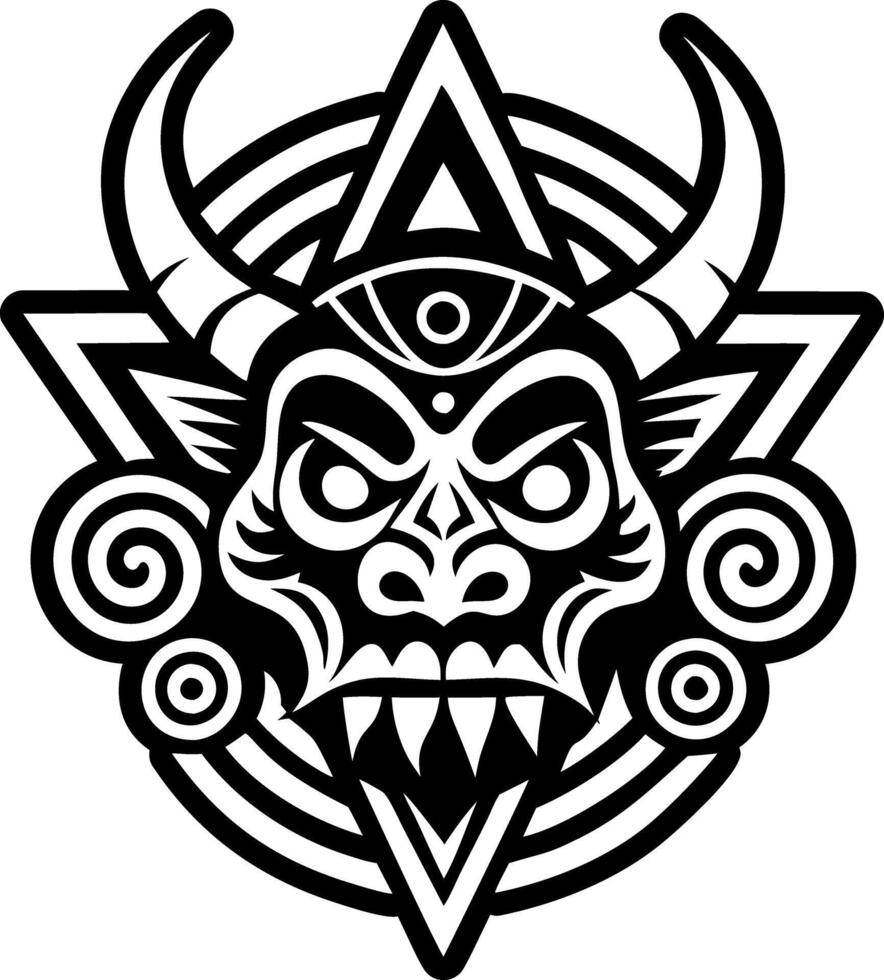 Evil spirit icon in solid style vector