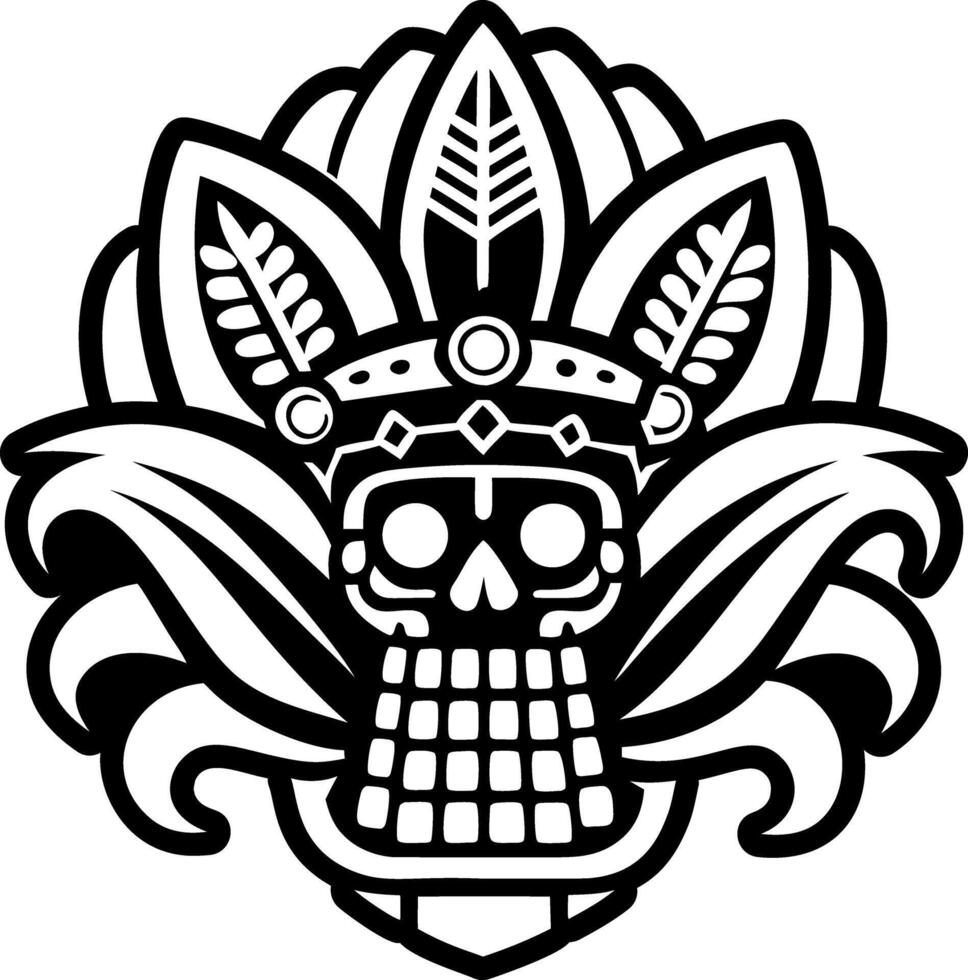 Mayan god icon in solid style vector