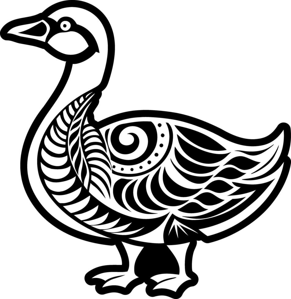 A glyph style icon of goose vector