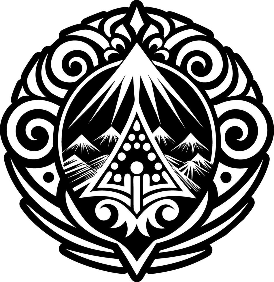 A filled style icon of volcano symbol vector