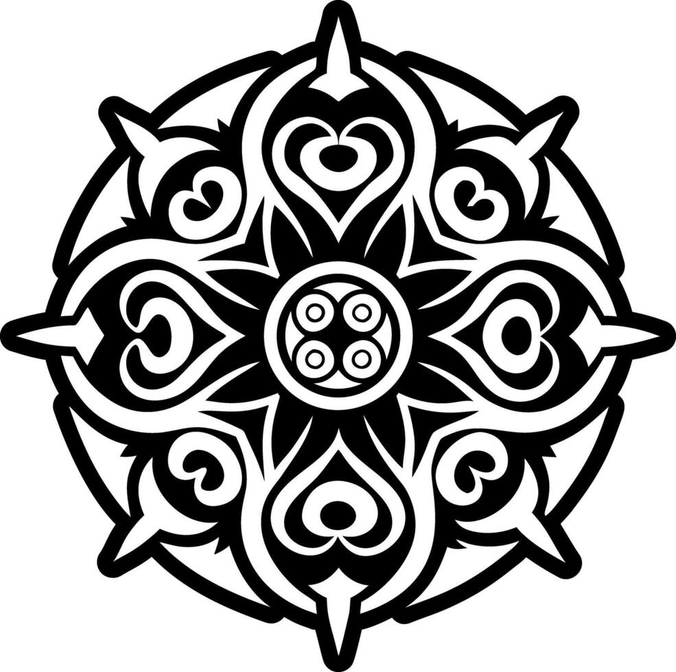 A glyph style icon of air mandala symbol vector