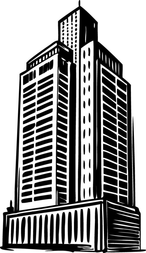 A vintage style illustration of an office tower vector