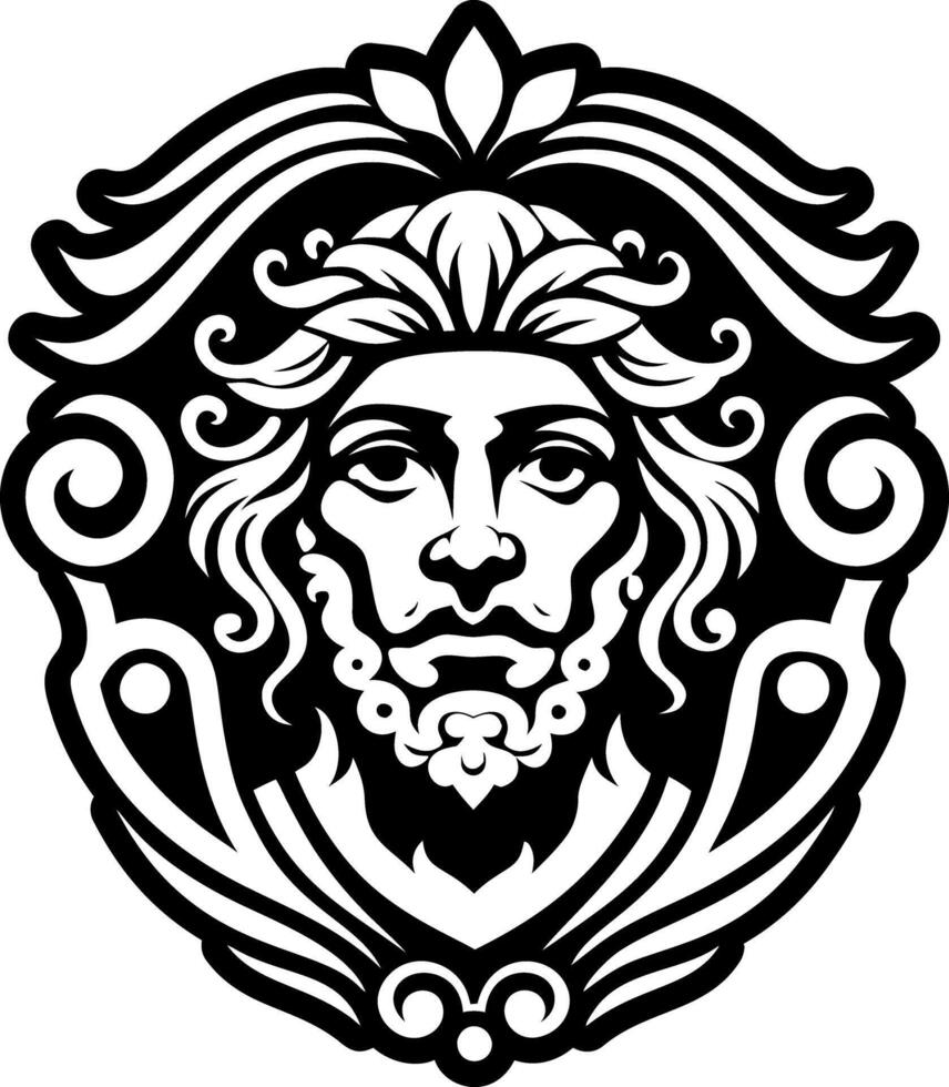 A glyph style icon of roman character vector