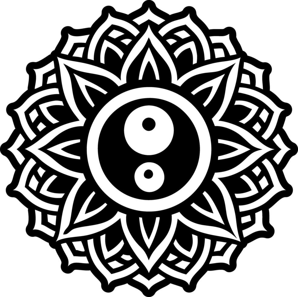 A filled style icon showing harmony tattoo artwork vector
