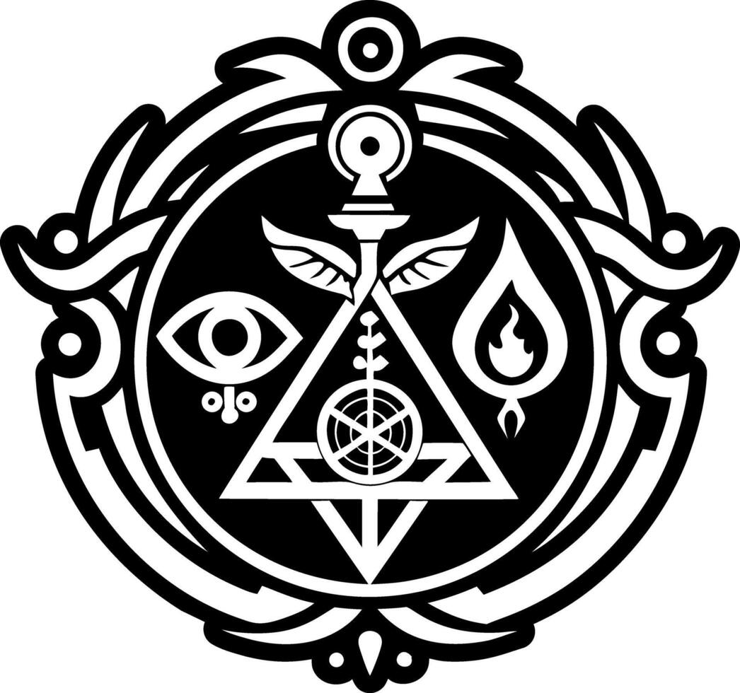A solid style icon depicting ancient symbol vector