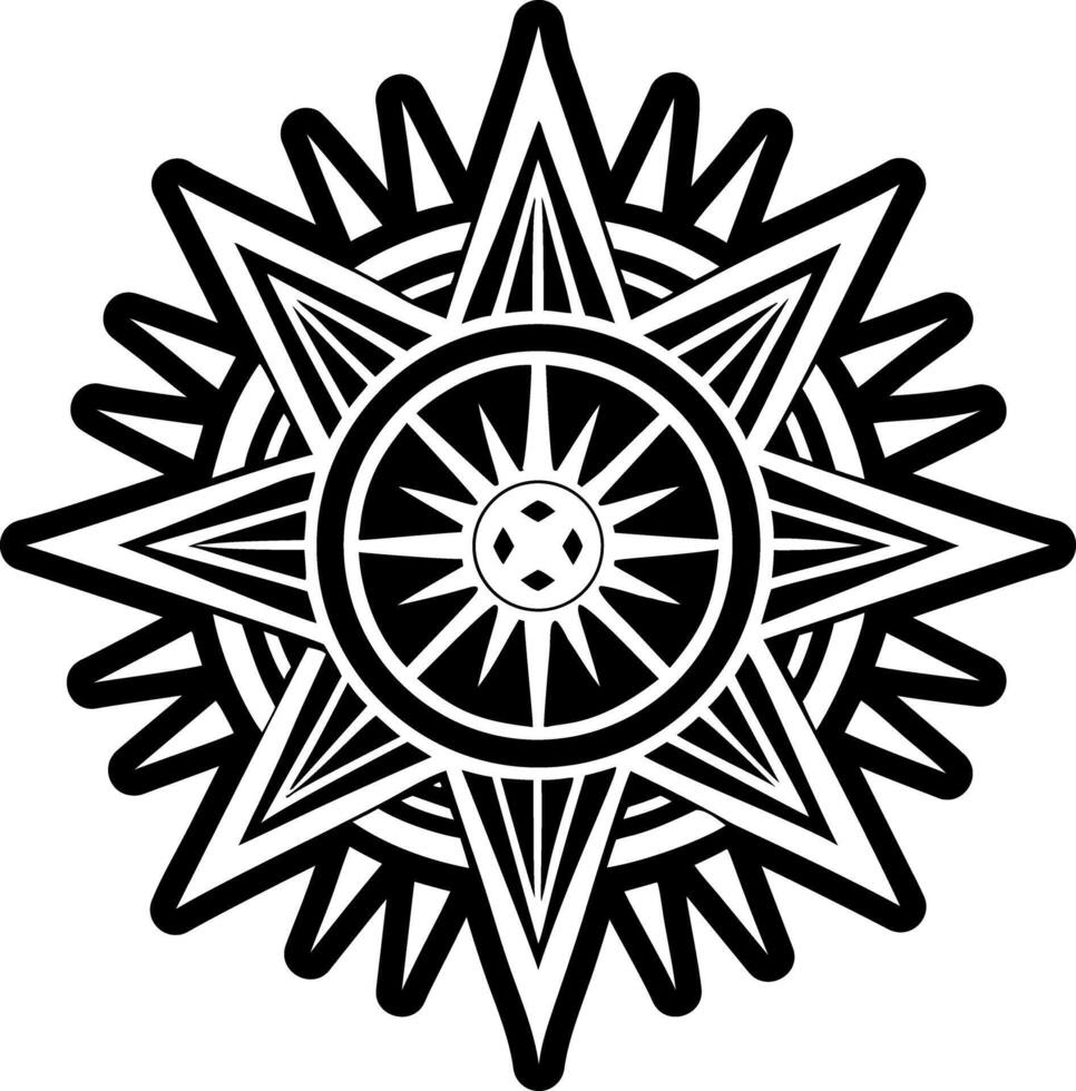 A solid style icon depicting babylonian tattoo vector