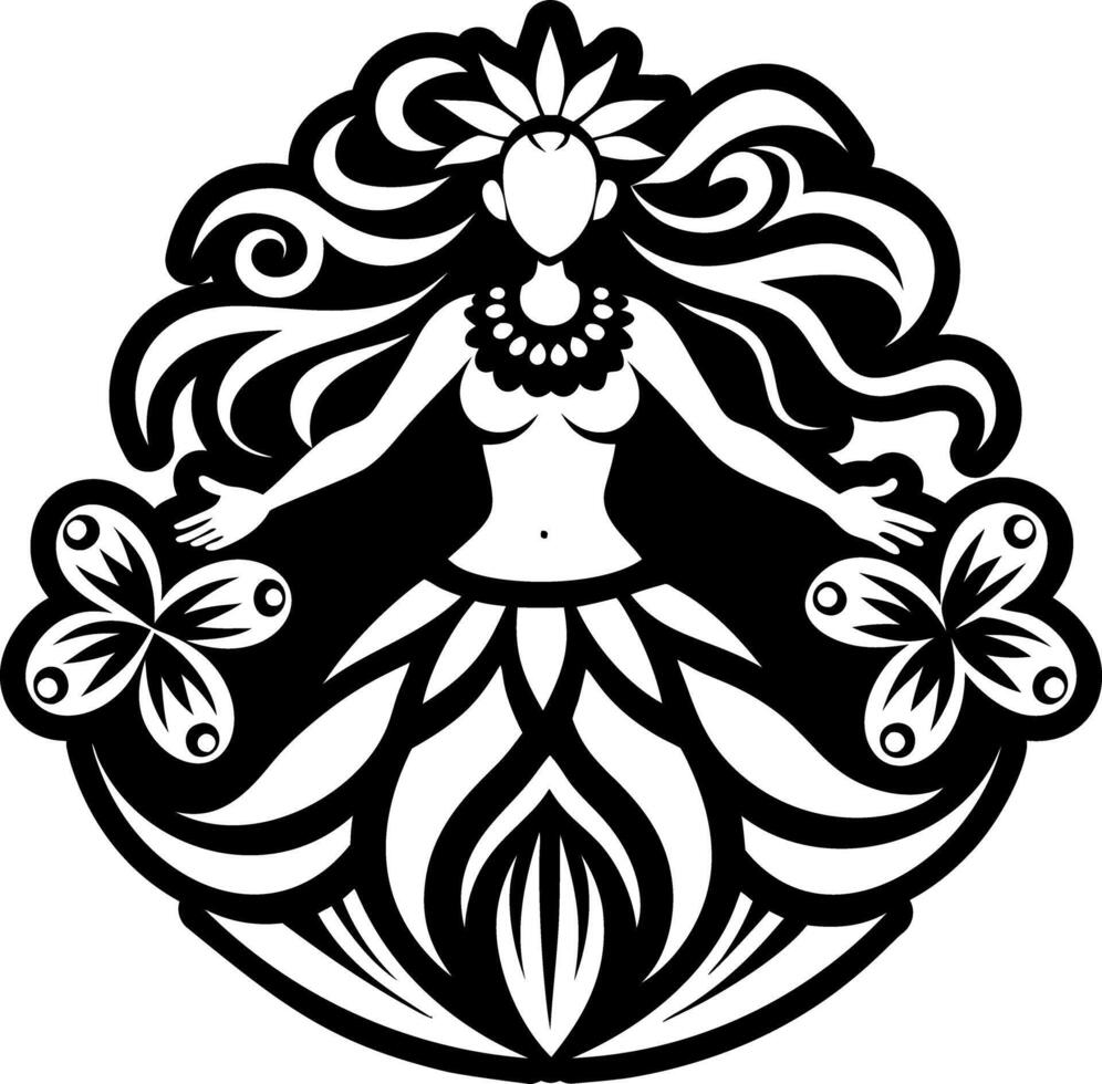 Hula dancer icon in filled style vector