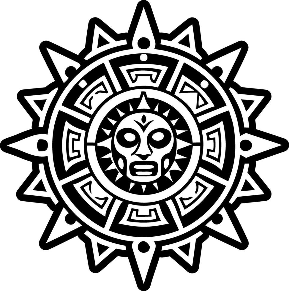 Stone sun icon in glyph style vector