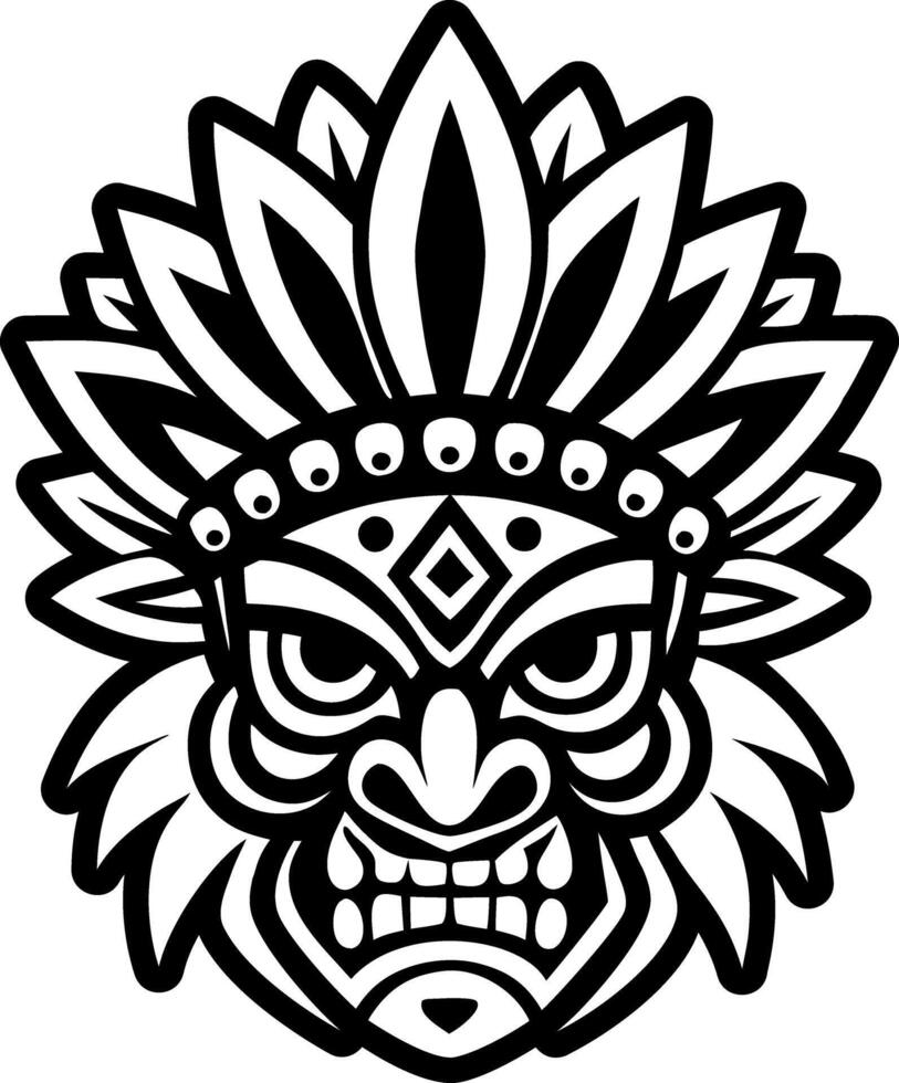 Hawaiian mask icon of filled style vector